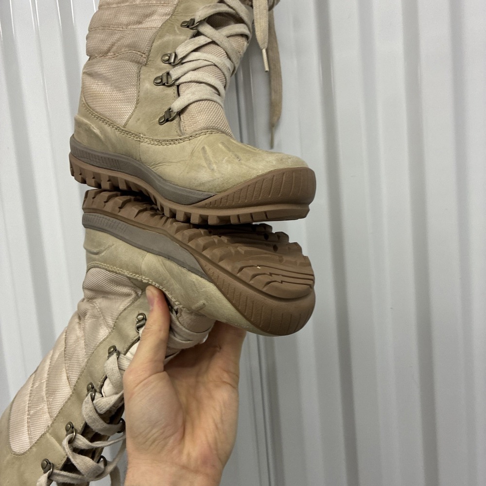TIMBERLAND 21647 WINTER BOOTS WOMEN'S LEATHER/FABRIC CAMPING BEIGE - Size US 6M - Picture 10 of 15